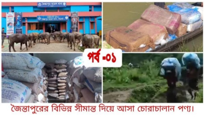 জৈন্তাপুর সীমান্তে চোরাচালানের সর্গরাজ্য গরু,মহিষ, মাদকদ্রব্য সহ অসংখ্য অবৈধ পণ্য হচ্ছে আমদানি রপ্তানি ? 