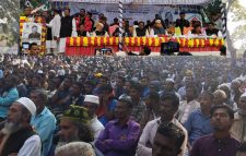 তাহিরপুরে রঞ্জিত সরকারের নৌকার নির্বাচনী জনসভায় জনতার ঢল