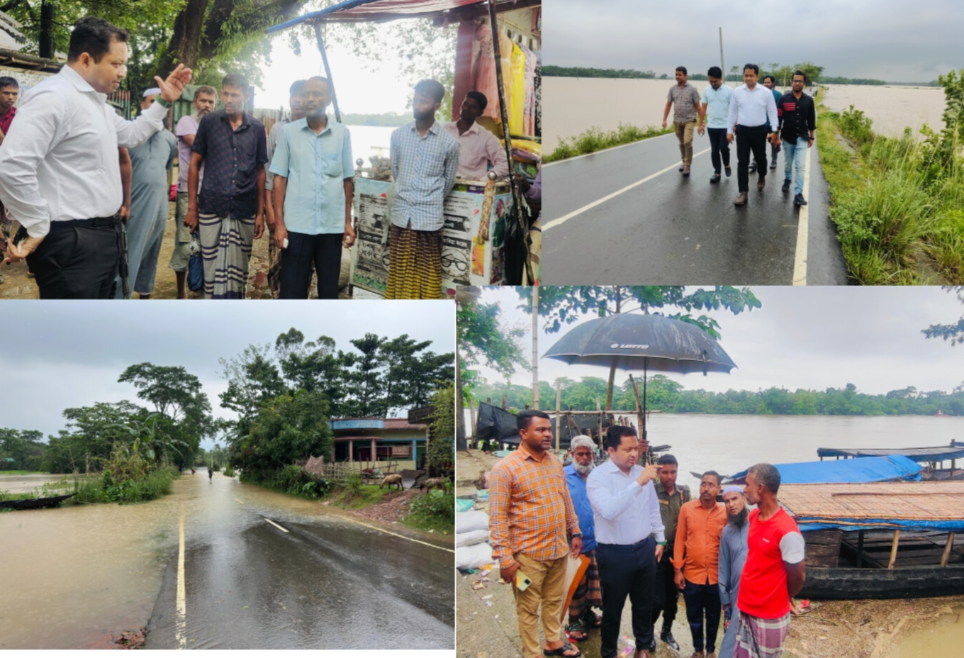 গোয়াইনঘাট উপজেলায় অতিবৃষ্টি ও উজান থেকে নেমে আসা পাহাড়ি ঢলে সৃষ্ট আকস্মিক বন্যা পরিস্থিতি