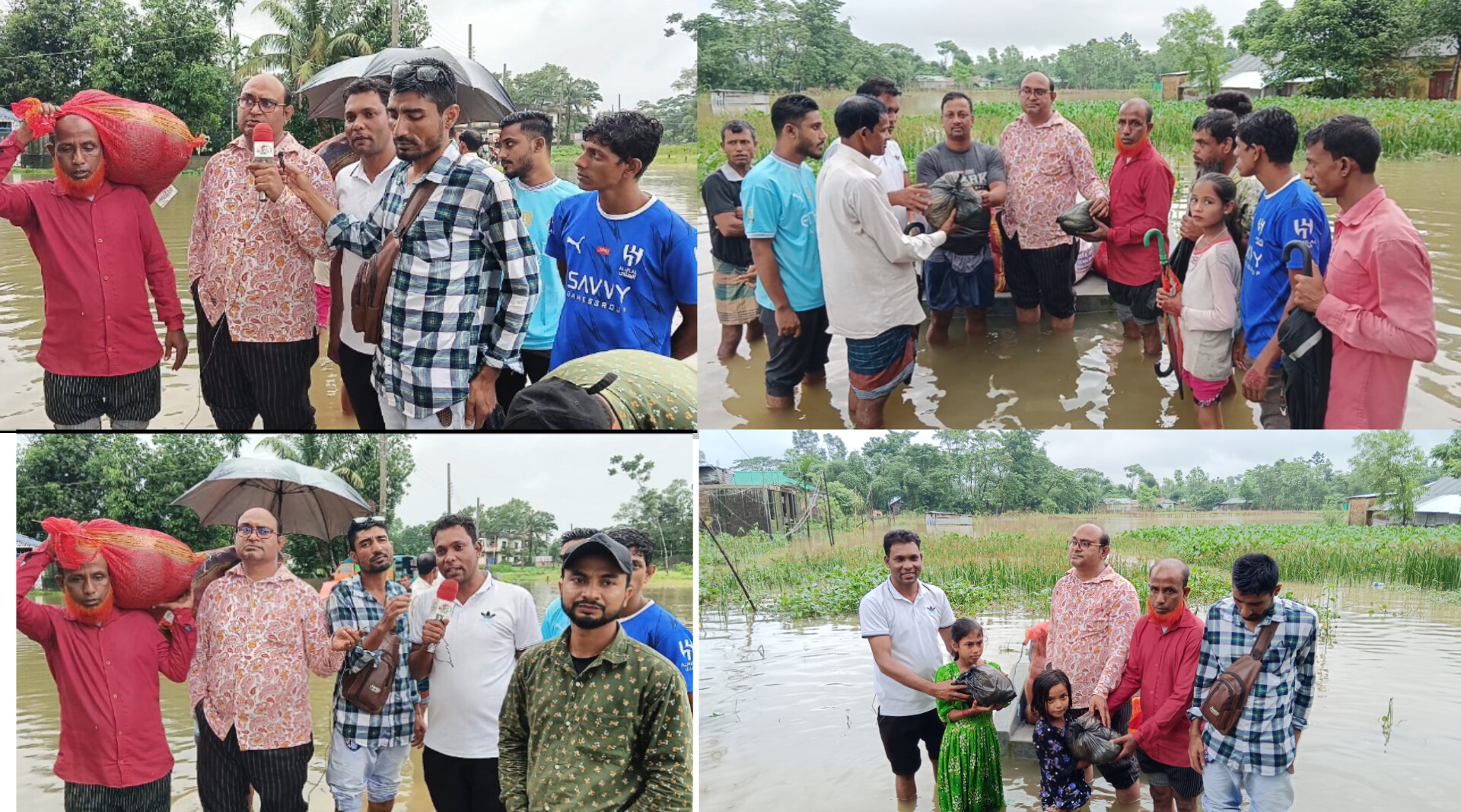 সিলেটে বন্যার্তদের মাঝে বাংলাদেশ মফস্বল সাংবাদিক সোসাইটি’র উদ্যোগে শুকনো খাবার বিতরণ