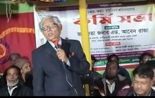 কুলাউড়ারায়  জাতীয়তাবাদী শ্রমিক দলের কর্মী সমাবেশে : বক্তব্য রাখছেন এড আবেদ রাজা