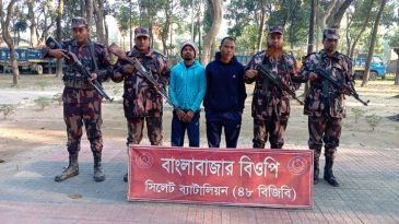 সুনামগঞ্জের সীমান্তে দুই ভারতীয় নাগরিক আটক