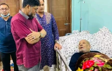 রাগীব আলীর শয্যাপাশে বদরুজ্জামান সেলিম