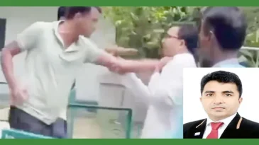 সিলেটের কানাইঘাট সদর ইউনিয়ন পরিষদের চেয়ারম্যানকে গণপিটুনি দিয়ে পুলিশের কাছে হস্তান্তর