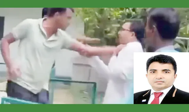 সিলেটের কানাইঘাট সদর ইউনিয়ন পরিষদের চেয়ারম্যানকে গণপিটুনি দিয়ে পুলিশের কাছে হস্তান্তর