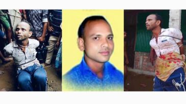 সুনামগঞ্জে চুরির ঘটনায় এক চোরকে হাত পা বেঁধে গণধোলাই।