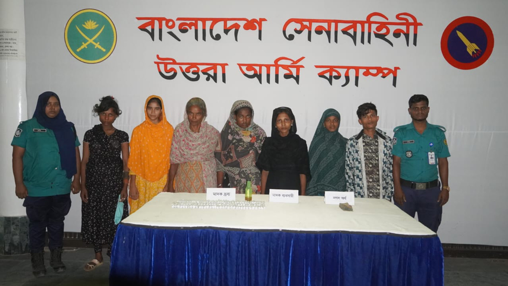 বিমানবন্দর রেলস্টেশনে নারীসহ ৭ মাদক কারবারি গ্রেপ্তার