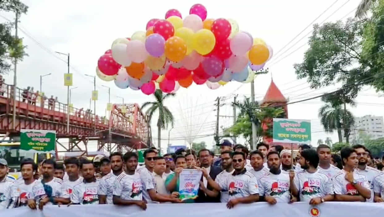 ছাত্র-জনতার জুলাই-আগস্ট গণঅভ্যুত্থান দিবস পালন উপলক্ষ্যে সিলেটে প্রতীকী ম্যারাথন