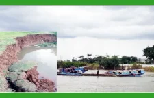 সারি নদীতে অবৈধ বালু উত্তোলনের ফলে ভাঙ্গন কবলে ফসলী জমি মসজিদ-কবরাস্থান,বসত বাড়ী