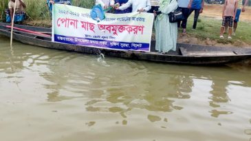 সিলেটে ছোট লুলা বিলে ৪৪৪ কেজি  মাছের পোনা  অবমুক্ত  করেছে  দক্ষিণ সুরমা উপজেলা প্রশাসন ও মৎস্য বিভাগ