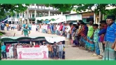 চাঁদাবাজির প্রতিবাদে মানব বন্ধন