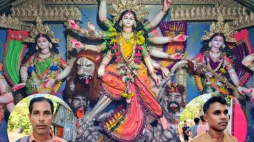 সিংড়ায় রাতাল বাজারে অষ্টমী দূর্গাপূজা শান্তিপূর্ণভাবে চলমান