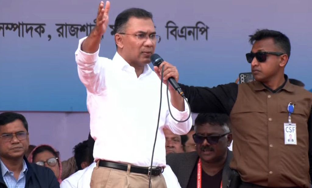 রাজশাহীতে তারেক রহমানের বিশাল জনসভা: ‘১২ তারিখ ষড়যন্ত্র রুখলে ১৩ তারিখ থেকে জনগণের দিন’