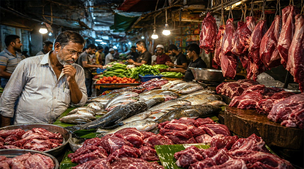 সিলেটের খুচরা বাজারে নিত্যপণ্যের দামে দেখা দিয়েছে বৈচিত্র্যময় চিত্র। সপ্তাহের ব্যবধানে সবজির দামে কিছুটা পতন ঘটলেও বাজারে আগুন লাগিয়ে রেখেছে মাছ ও মাংস।