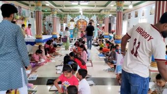 সুনামগঞ্জের নতুনপাড়াস্থ শ্রী শ্রী রাধাকৃষ্ণ মন্দির প্রাঙ্গণে চিত্রাংঙ্গন ও কুইজ প্রতিযোগিতা,ধর্মীয় আলোচনা সভা অনুষ্ঠিত
