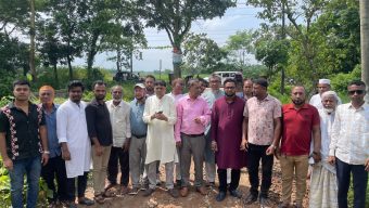 বিশ্বনাথের আতাপুর-হাজরাই-রাজাপুর-আকিলপুর সড়কের উন্নয়ন কাজ পরিদর্শন
