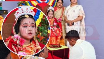 মৌলভীবাজারে মহাষ্টমীতে কুমারী পূজা: দেবীরূপে পুজিত ৫ বছরের সিঁথি
