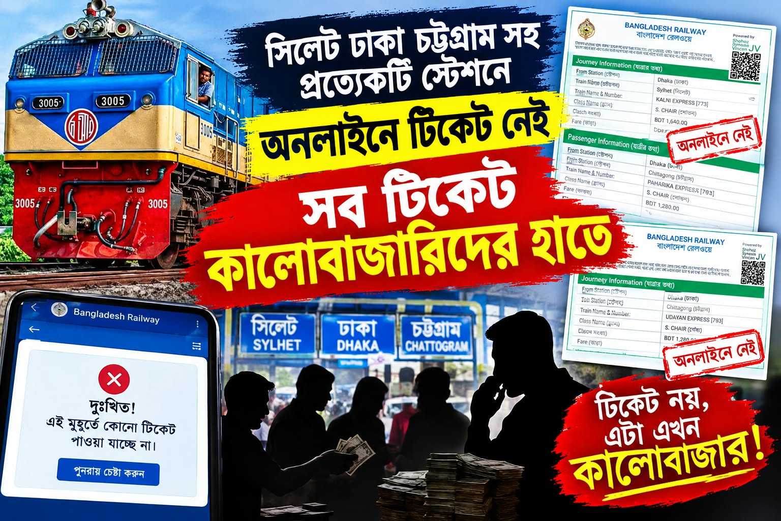 সিলেটে মুহূর্তেই ট্রেনের টিকিট গায়েব, তদন্তে পিবিআই