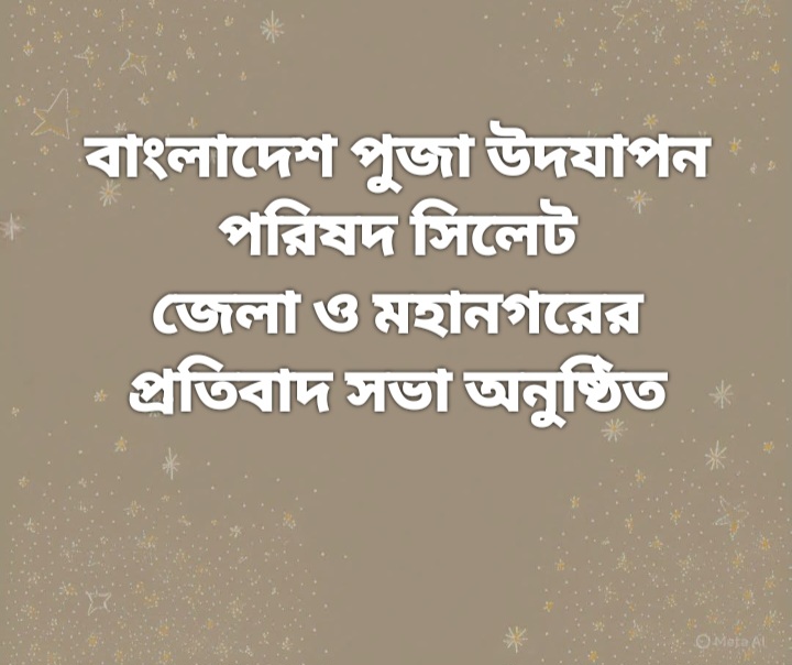 বাংলাদেশ পুজা উদযাপন পরিষদ সিলেট জেলা ও মহানগরের প্রতিবাদ সভা অনুষ্ঠিত